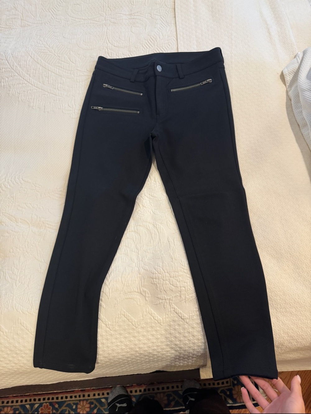 Parker Black Skinny Ponte Pants with Zip Pockets